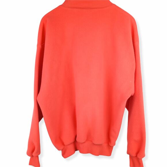 STEFFNER~Coral Embroidered Quarter Zip Fleece Sweatshirt XL Skitrip Vacation - Picture 3 of 5